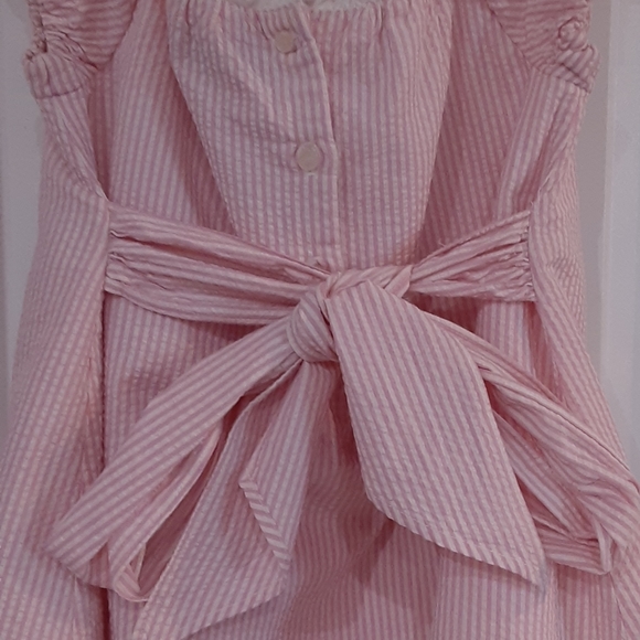 Ralph Lauren Black Label, Size 5, Pink Cotton Cap Sleeve,Seersucker Dress - Picture 5 of 10